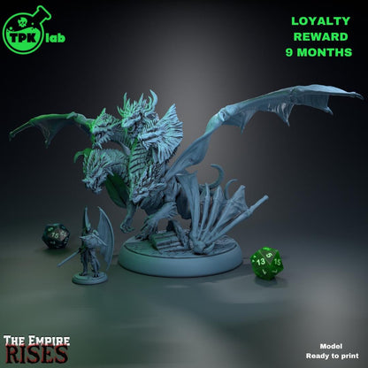 Five-Headed Dragon Monster Huge | Tabletop Gaming Miniature | TPKLab
