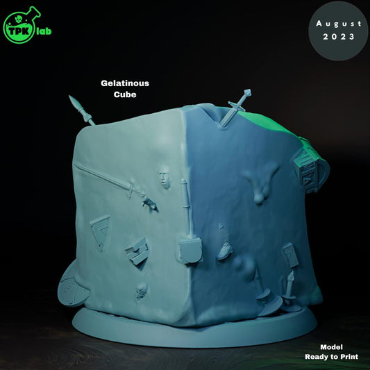 Gelatinous Cube Monster Jelly Slime | Tabletop Gaming Miniature | TPKLab