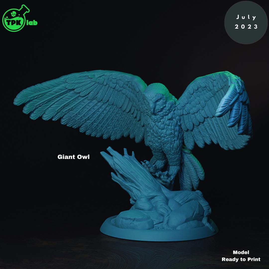 Giant Beasts, Wolf, Eagle, Owl | Tabletop Gaming Miniature | TPKLab