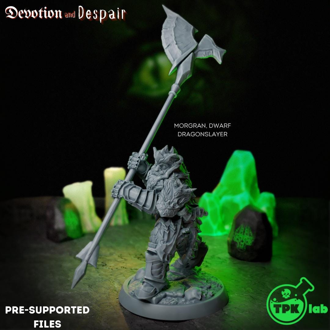 Dwarf Dragonslayers, Morgran, Gilda | Tabletop Gaming Miniature | TPKLab