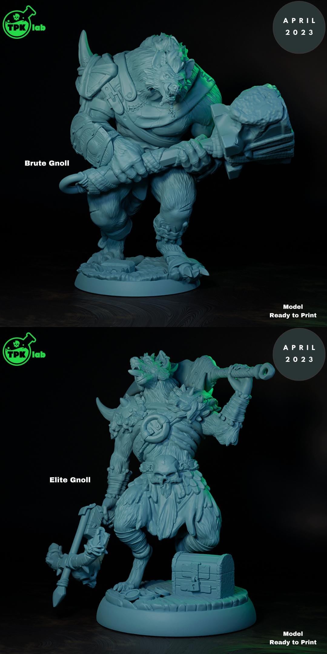 Gnoll Fighters, Corrupted Hyenas | Tabletop Gaming Miniature | TPKLab