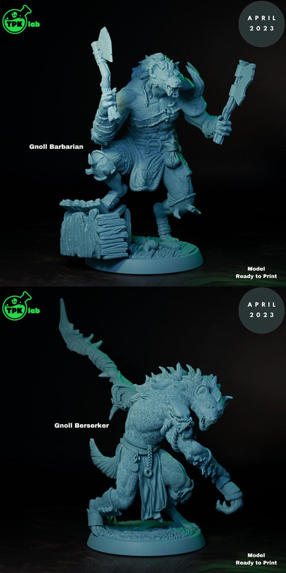 Gnoll Fighters, Corrupted Hyenas | Tabletop Gaming Miniature | TPKLab