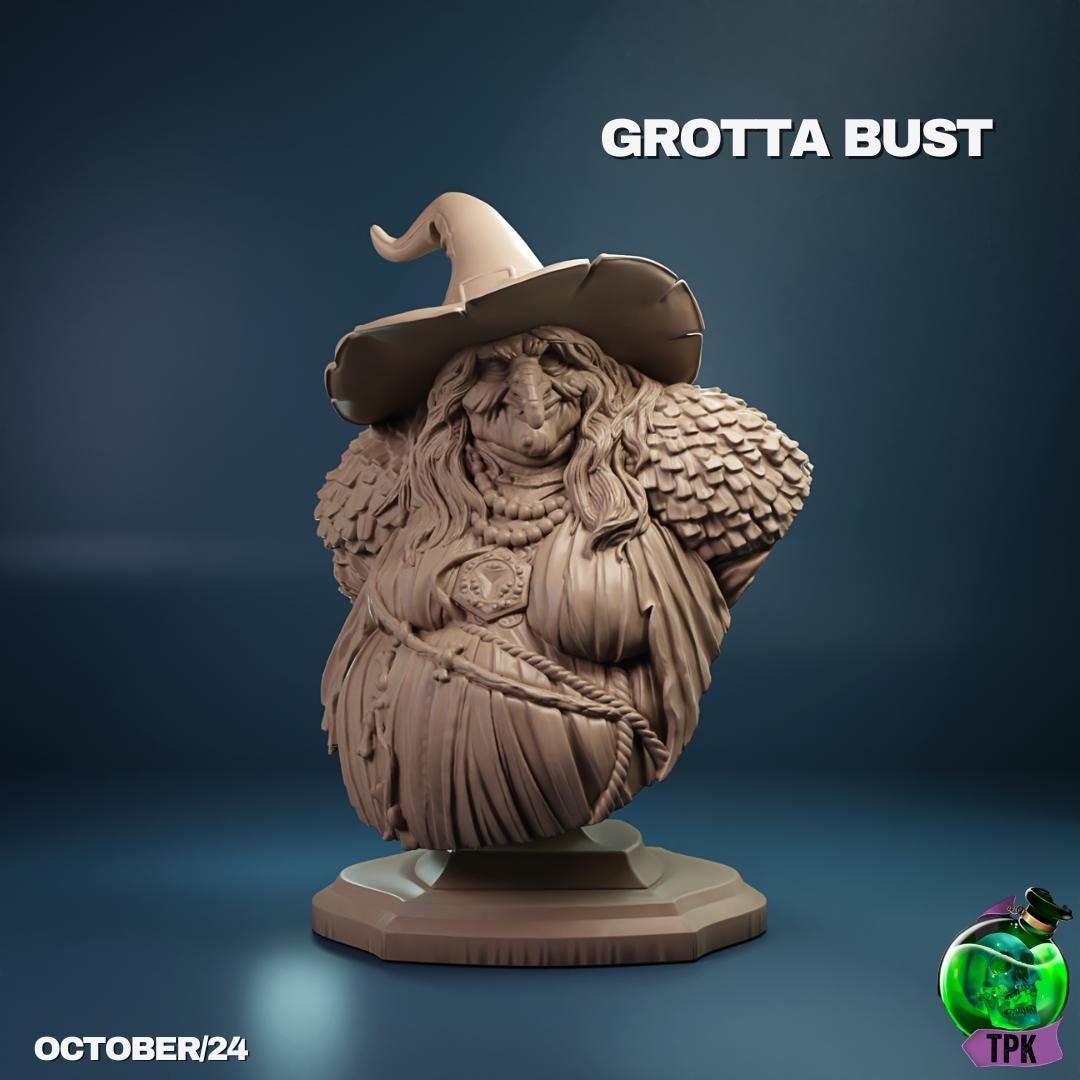 Grotta the Hungry Hag, Witch | Tabletop Gaming Mini or Display Figure | TPKLab