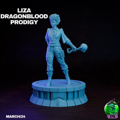 Prodigies, Kenzo Summoner, Liza Dragonblood | Tabletop Gaming Miniature | TPKLab