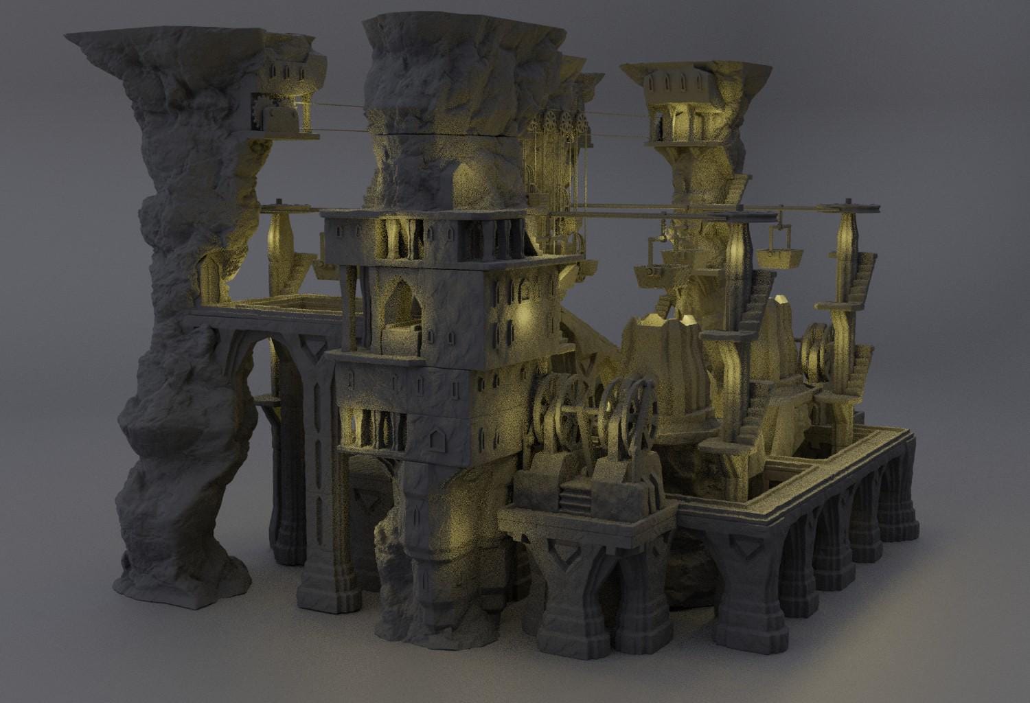 Dwarf Forge Complex | 28mm Scale Model Terrain | D&D TTRPG Playable 3D Printed Building | MiniatureLand