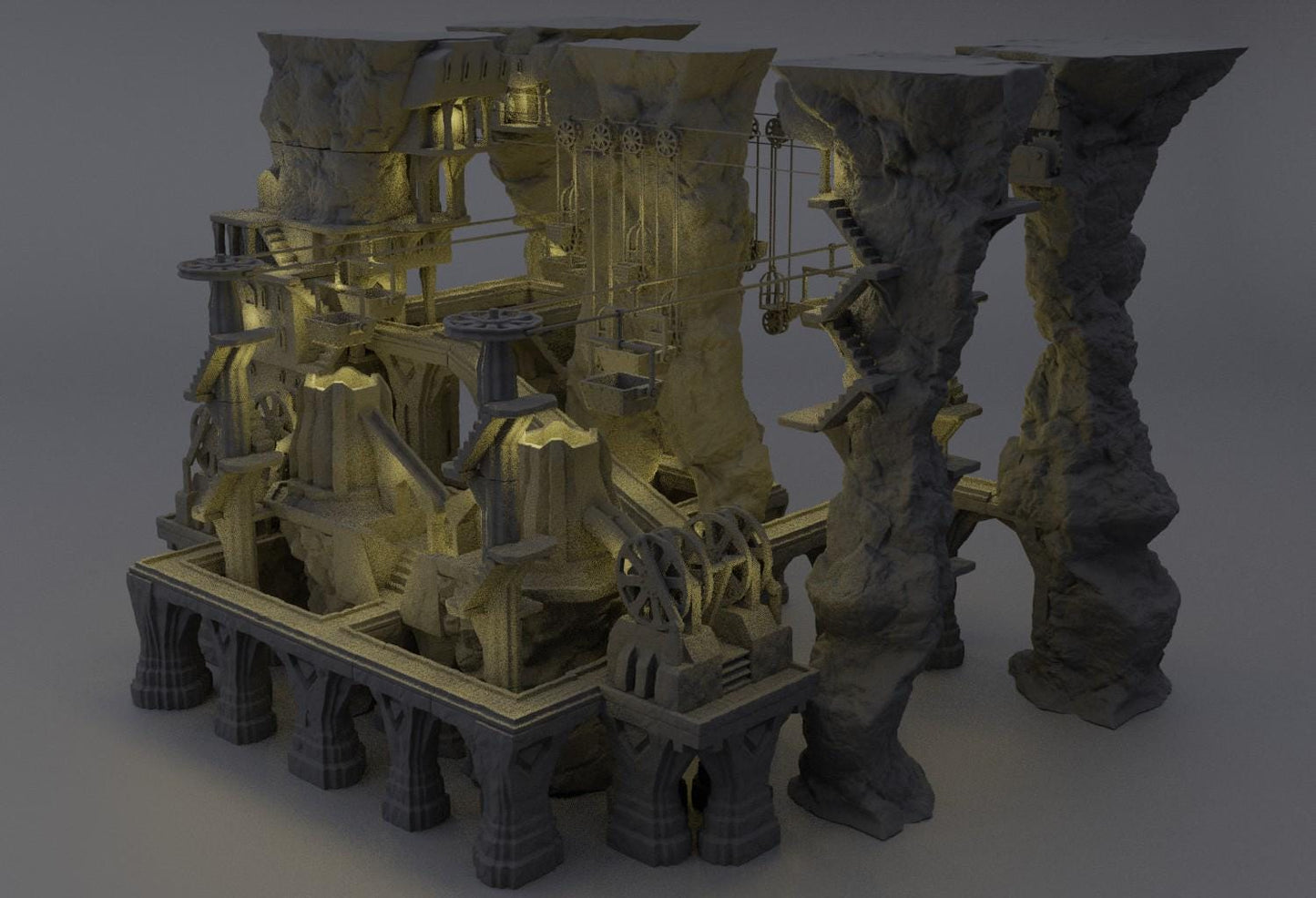 Dwarf Forge Complex | 28mm Scale Model Terrain | D&D TTRPG Playable 3D Printed Building | MiniatureLand