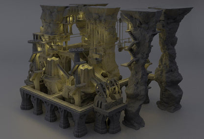 Dwarf Forge Complex | 28mm Scale Model Terrain | D&D TTRPG Playable 3D Printed Building | MiniatureLand