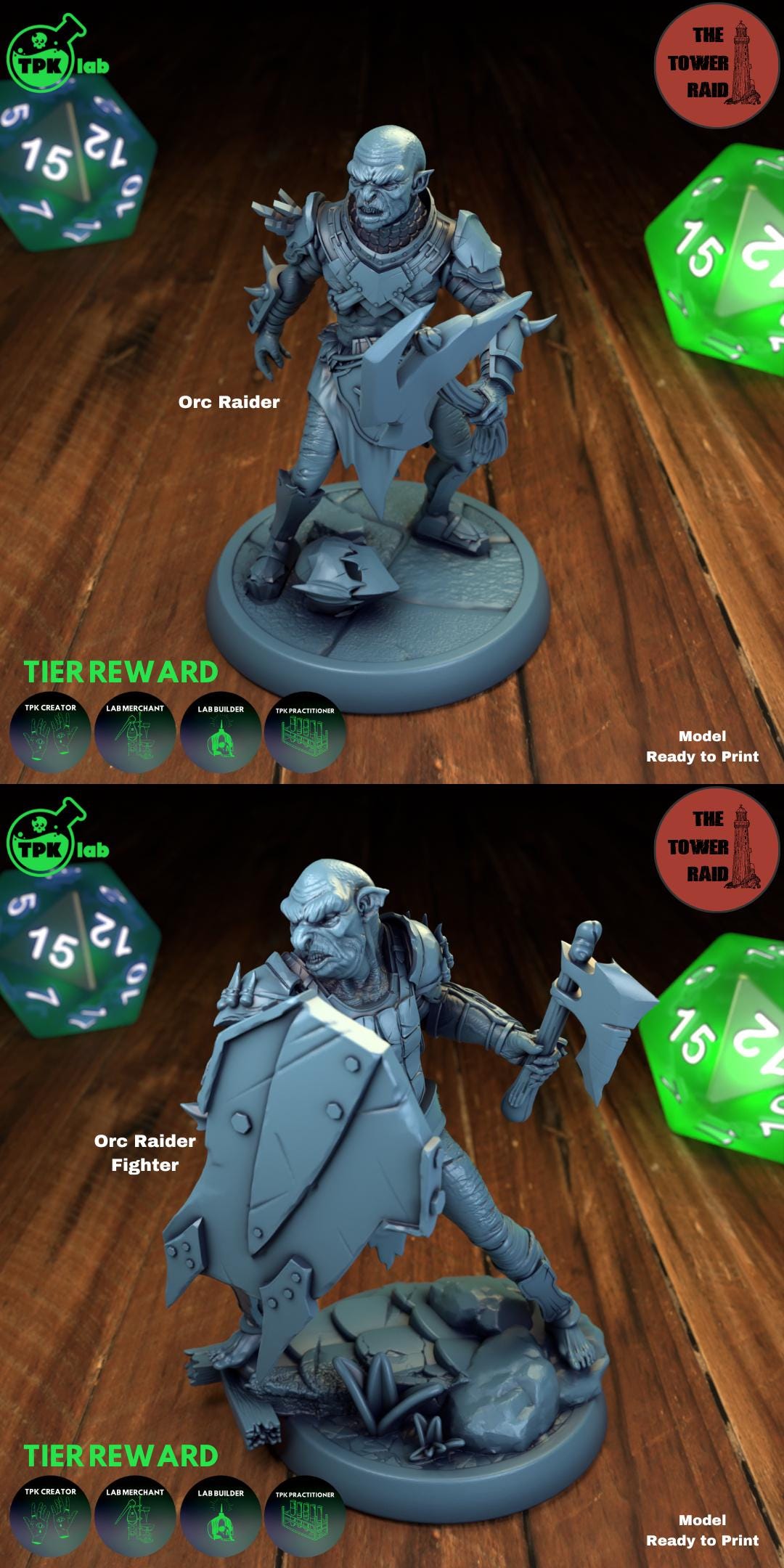 Orc Soldiers, Tower Raid, Warriors Fighters | Tabletop Gaming Miniature | TPKLab