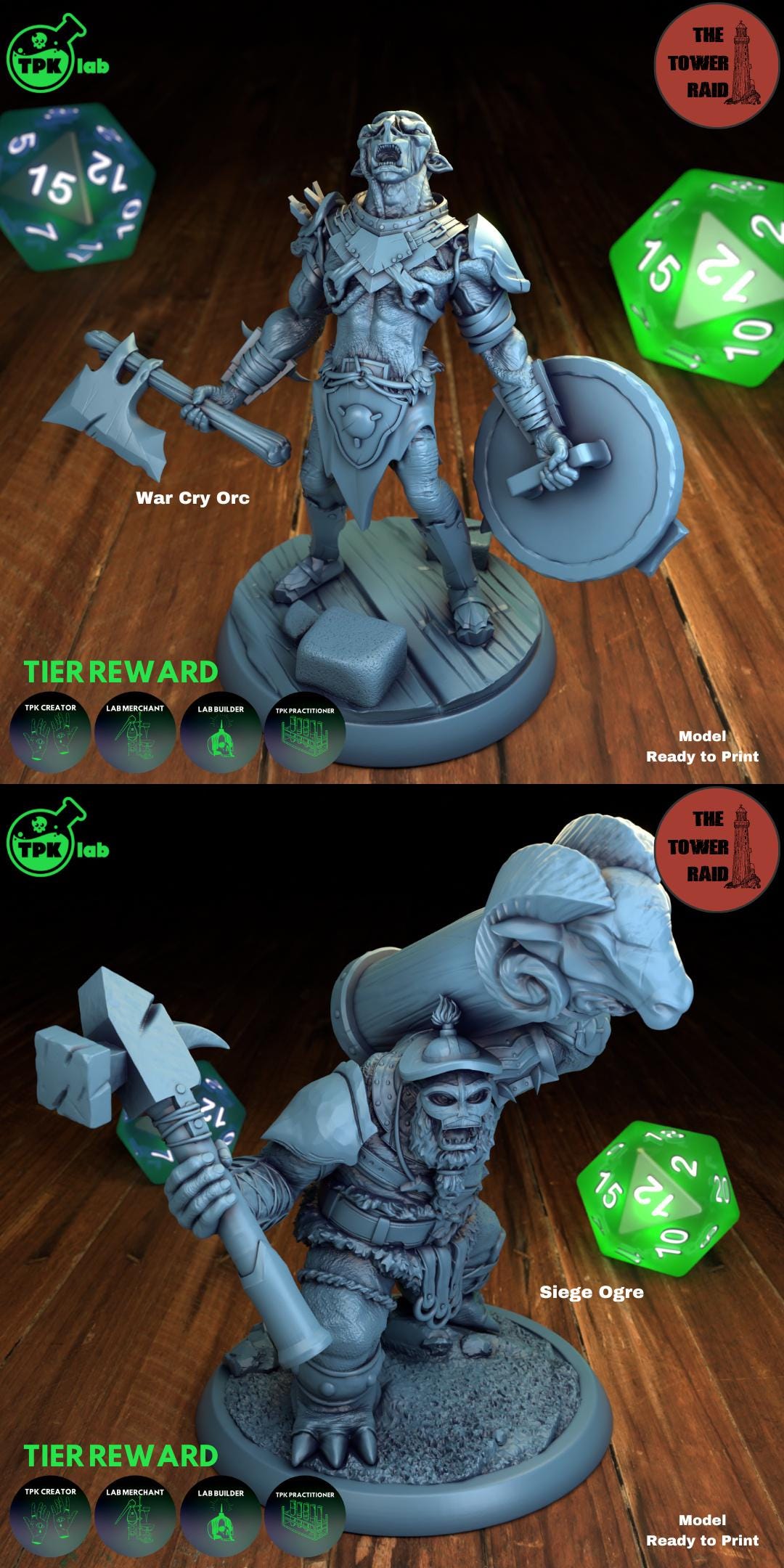 Orc Soldiers, Tower Raid, Warriors Fighters | Tabletop Gaming Miniature | TPKLab