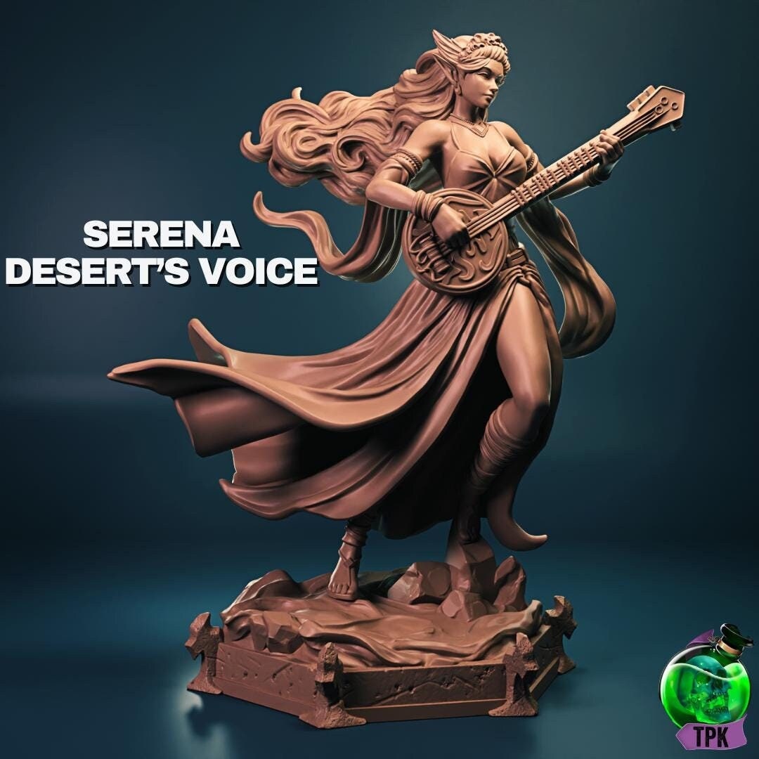Serena, Desert's Voice, Bard | Tabletop Gaming Mini or Display Figure | TPKLab