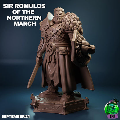 Sir Romulous of the Northern March, Knight Soldier General | Tabletop Gaming Miniature | TPKLab