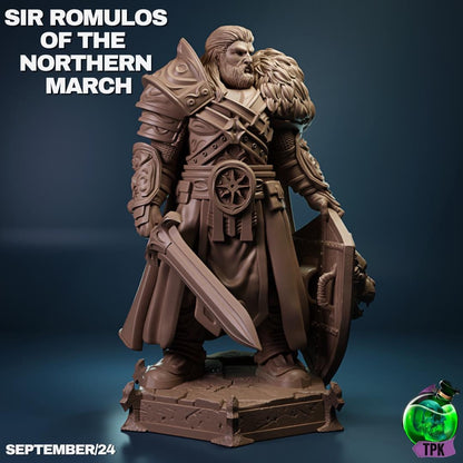 Sir Romulous of the Northern March, Knight Soldier General | Tabletop Gaming Miniature | TPKLab
