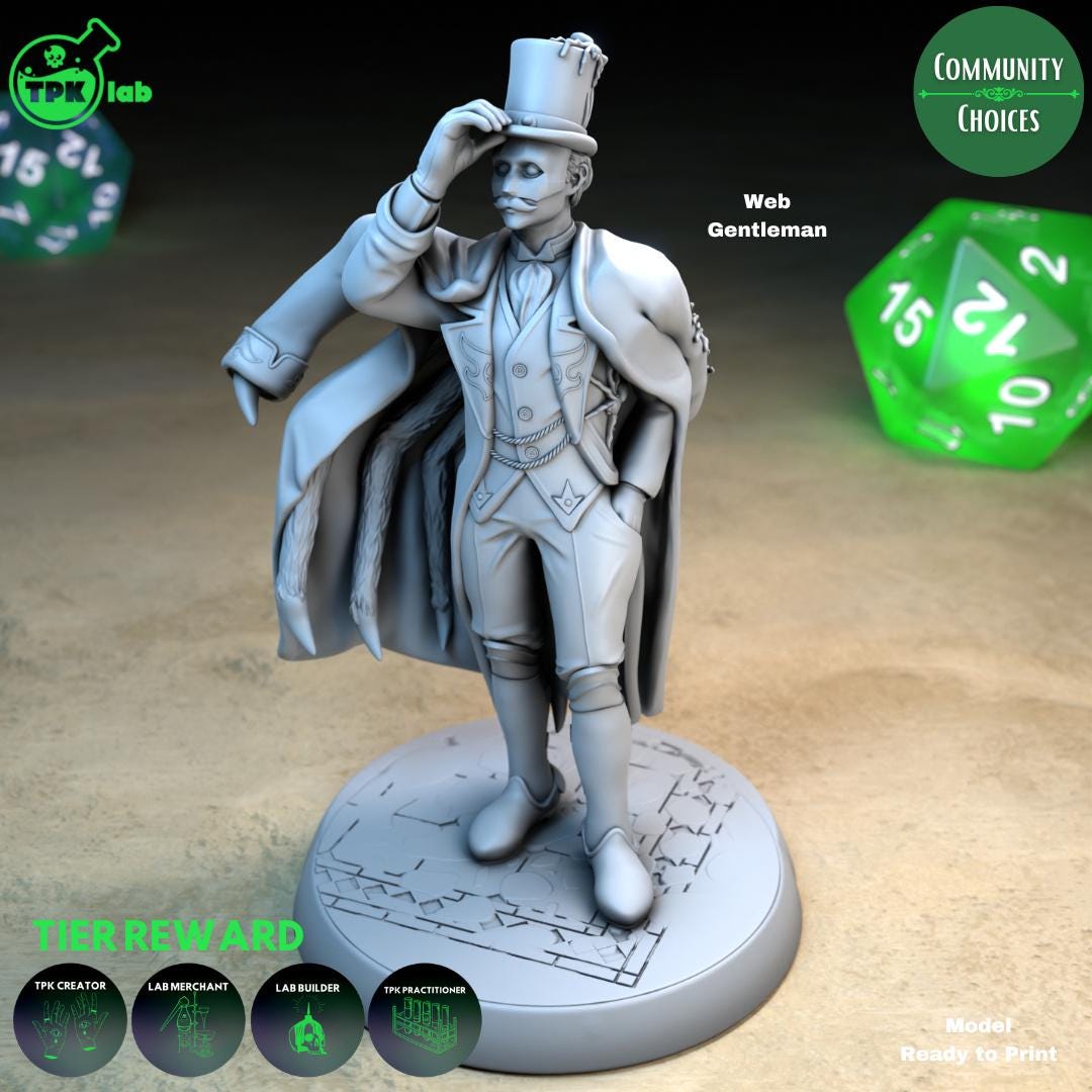 Spider Circus Performers, Skittering Lady & Web Gentleman | Tabletop Gaming Miniature | TPKLab