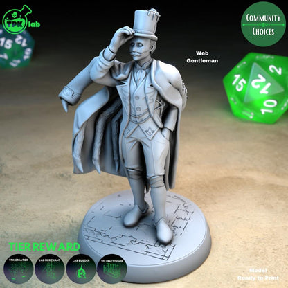 Spider Circus Performers, Skittering Lady & Web Gentleman | Tabletop Gaming Miniature | TPKLab