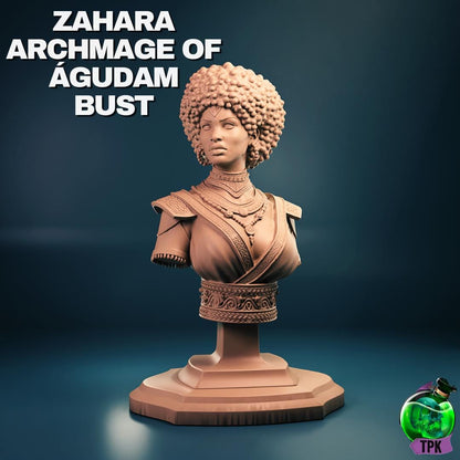 Zahara, Archmage of Agudam, Wizard, Sorcerer, Sorceress, Mage | Tabletop Gaming Mini or Display Figure | TPKLab