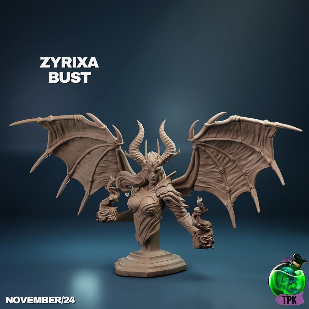 Zyrixa, the Infernal Temptress, Beautiful Succubus | Tabletop Gaming Mini or Display Figure | TPKLab