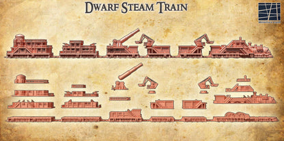 Dwarf Steam Train | 28mm Scale Model Terrain | D&D TTRPG Playable 3D Printed Building | MiniatureLand