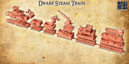 Dwarf Steam Train | 28mm Scale Model Terrain | D&D TTRPG Playable 3D Printed Building | MiniatureLand
