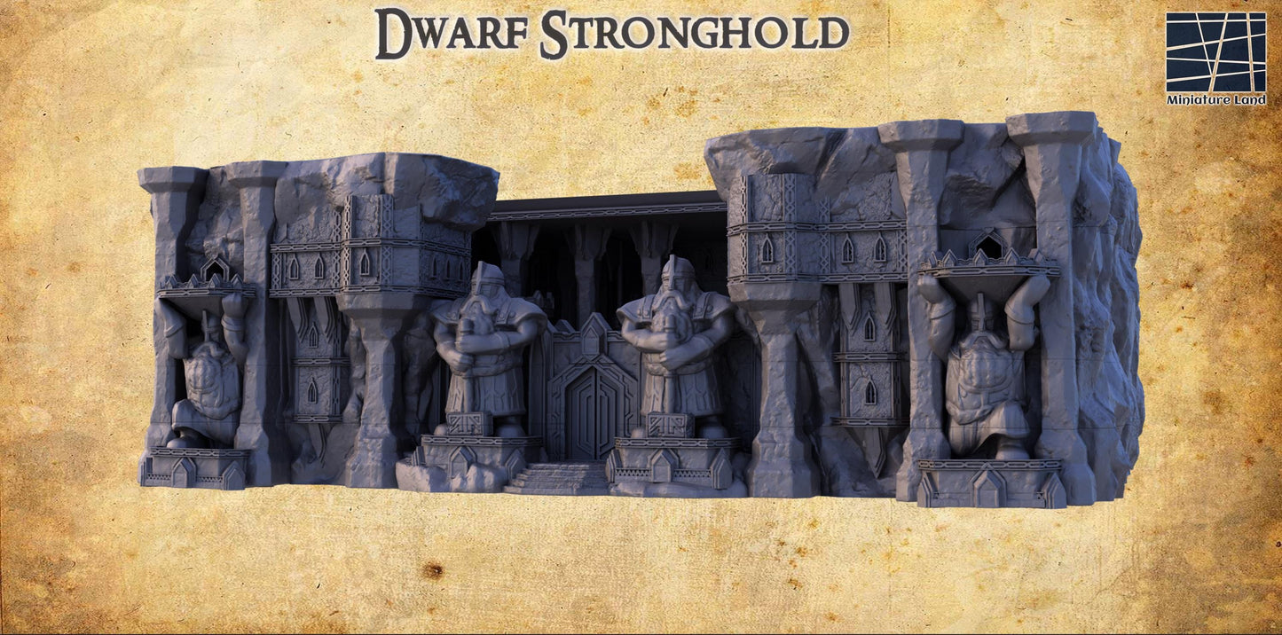 Dwarf Stronghold | 28mm Scale Model Terrain | D&D TTRPG Playable 3D Printed Building | MiniatureLand