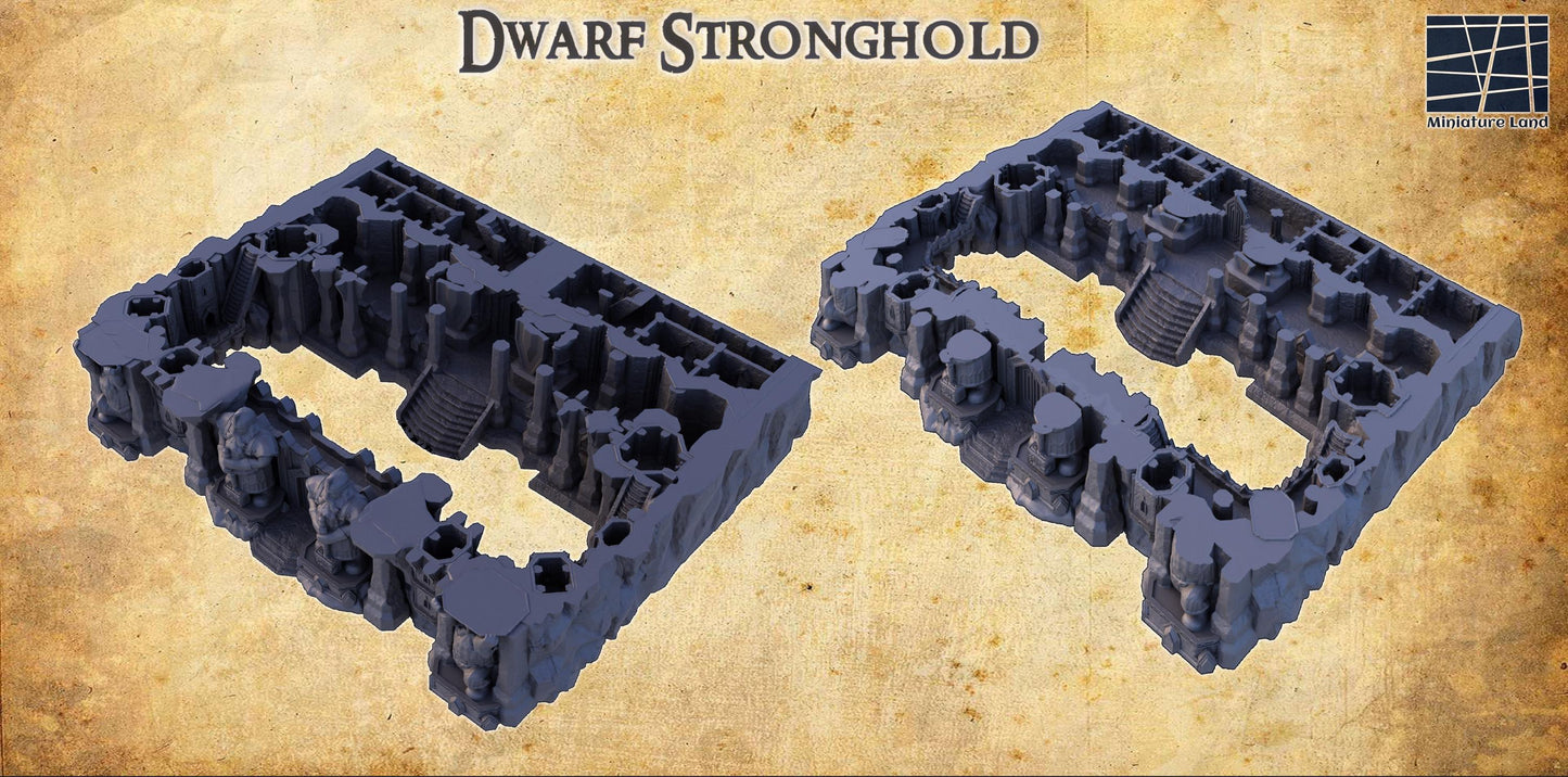 Dwarf Stronghold | 28mm Scale Model Terrain | D&D TTRPG Playable 3D Printed Building | MiniatureLand