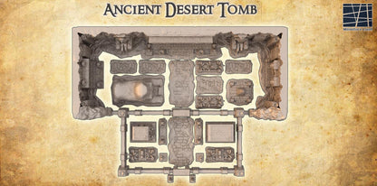 Ancient Desert Tomb | 28mm Scale Model Terrain | D&D TTRPG Playable 3D Printed Building | MiniatureLand