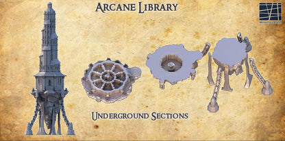 Arcane Library | 28mm Scale Model Terrain | D&D TTRPG Playable 3D Printed Building | MiniatureLand