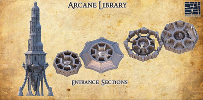 Arcane Library | 28mm Scale Model Terrain | D&D TTRPG Playable 3D Printed Building | MiniatureLand