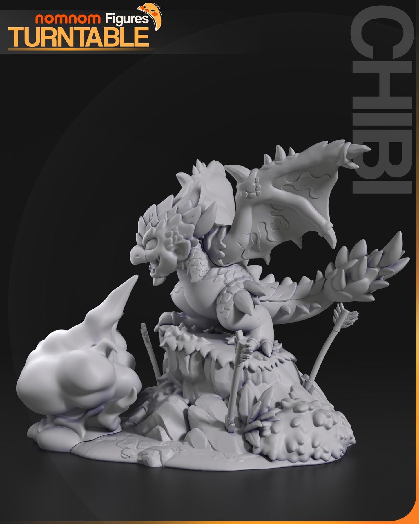 Chibi Monster Wyvern | Resin Garage Kit Figure Game Fan Art | Nomnom Figures