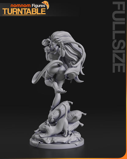 Feisty Feline | Resin Garage Kit Figure Game Fan Art | Nomnom Figures