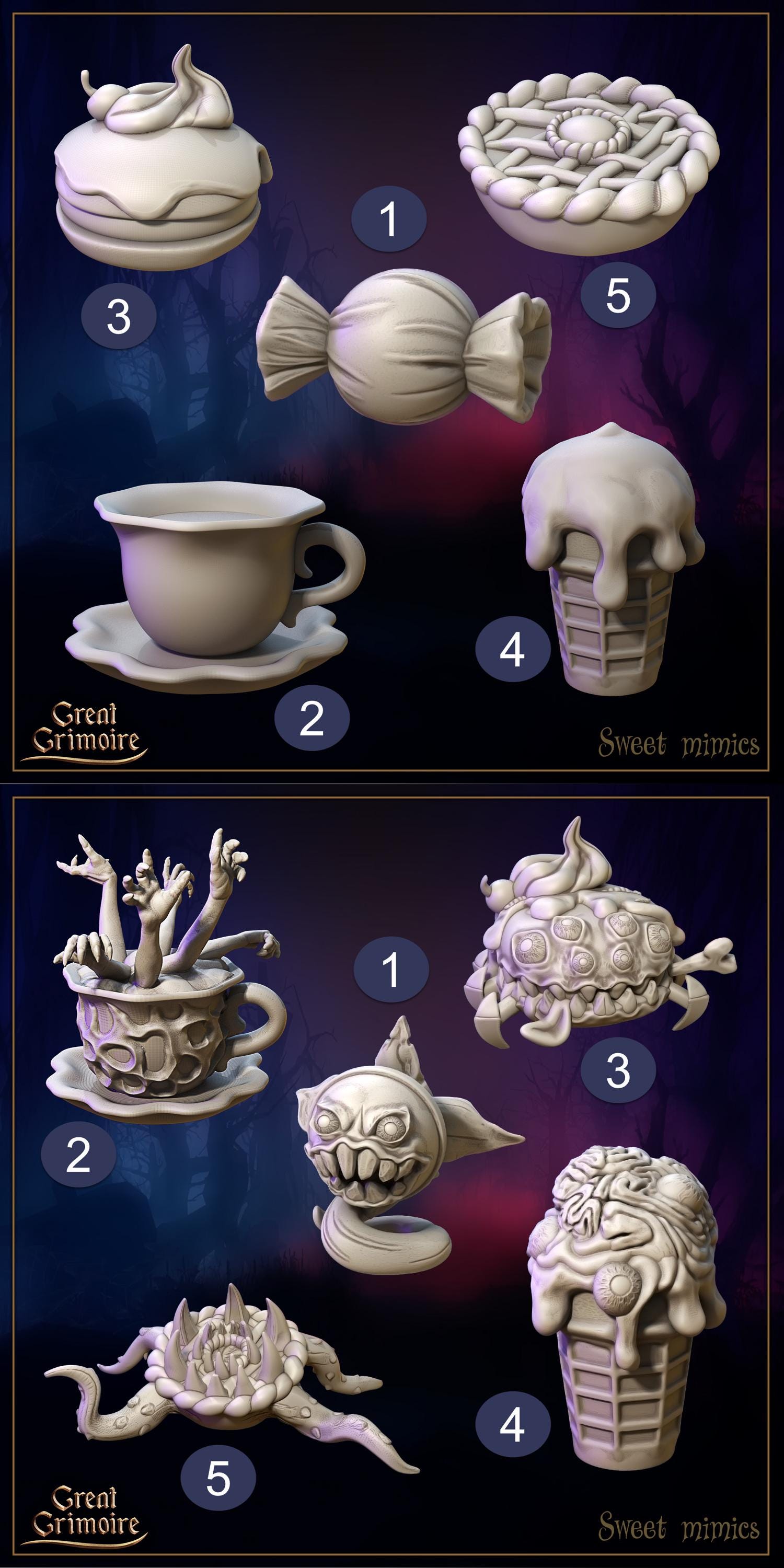 Candy Crime, Hansel and Gretel, Witch, House, Sugar | Tabletop Gaming 3D Print Miniatures and Display Collection | Great Grimoire