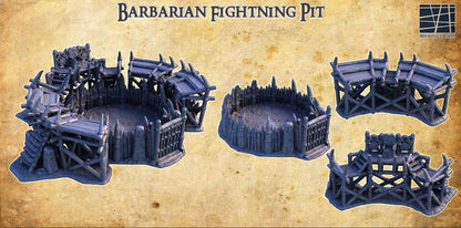 Barbarian Fighting Pit | 28mm Scale Model Terrain | D&D TTRPG Playable 3D Printed Building | MiniatureLand