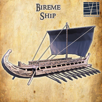 Bireme Ship | 28mm Scale Model Terrain | D&D TTRPG Playable 3D Printed Building | MiniatureLand