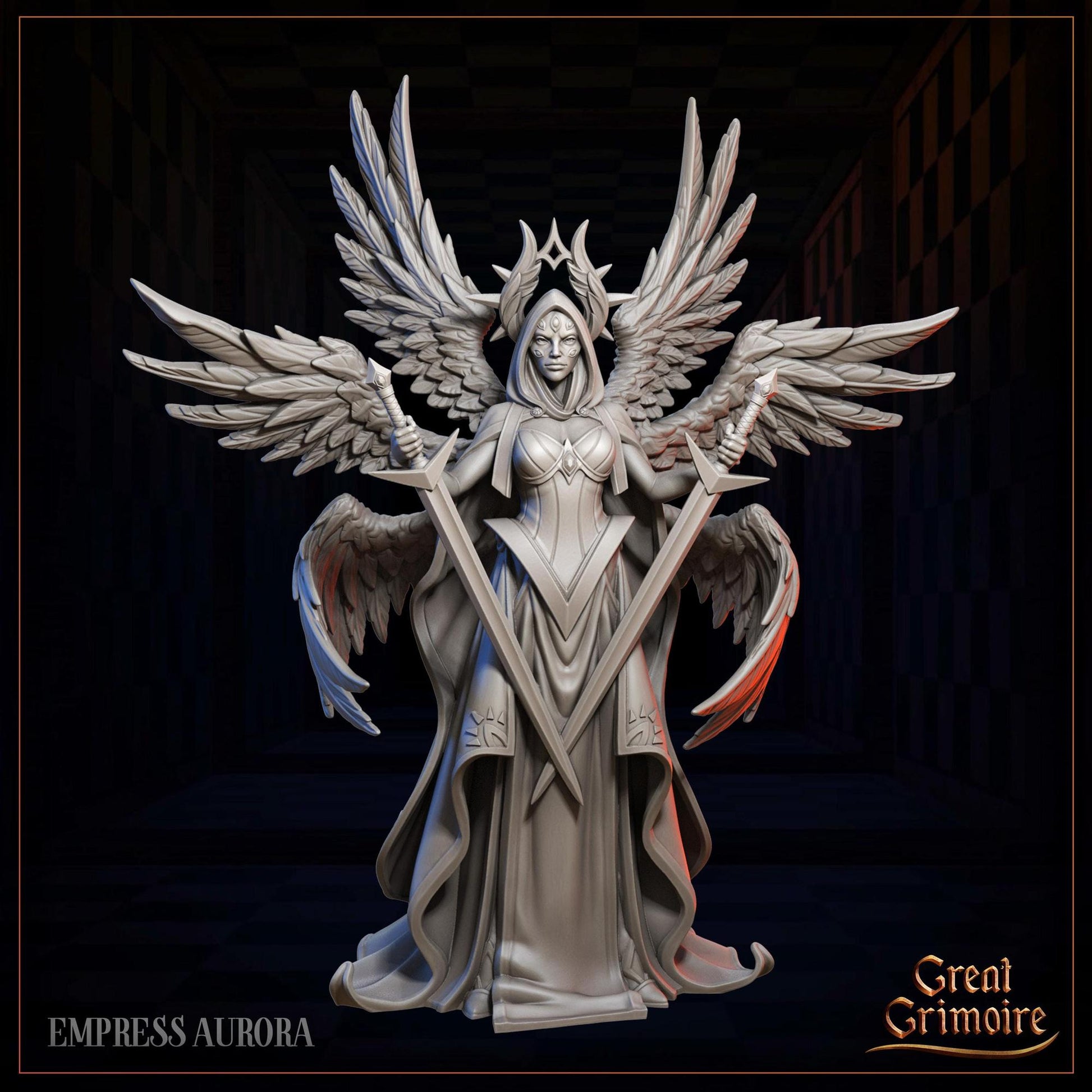 Celestial Gambit: Luminous Legion, Chess Pieces, Angel, Heaven | Tabletop Gaming 3D Print Miniatures and Display Collection | Great Grimoire