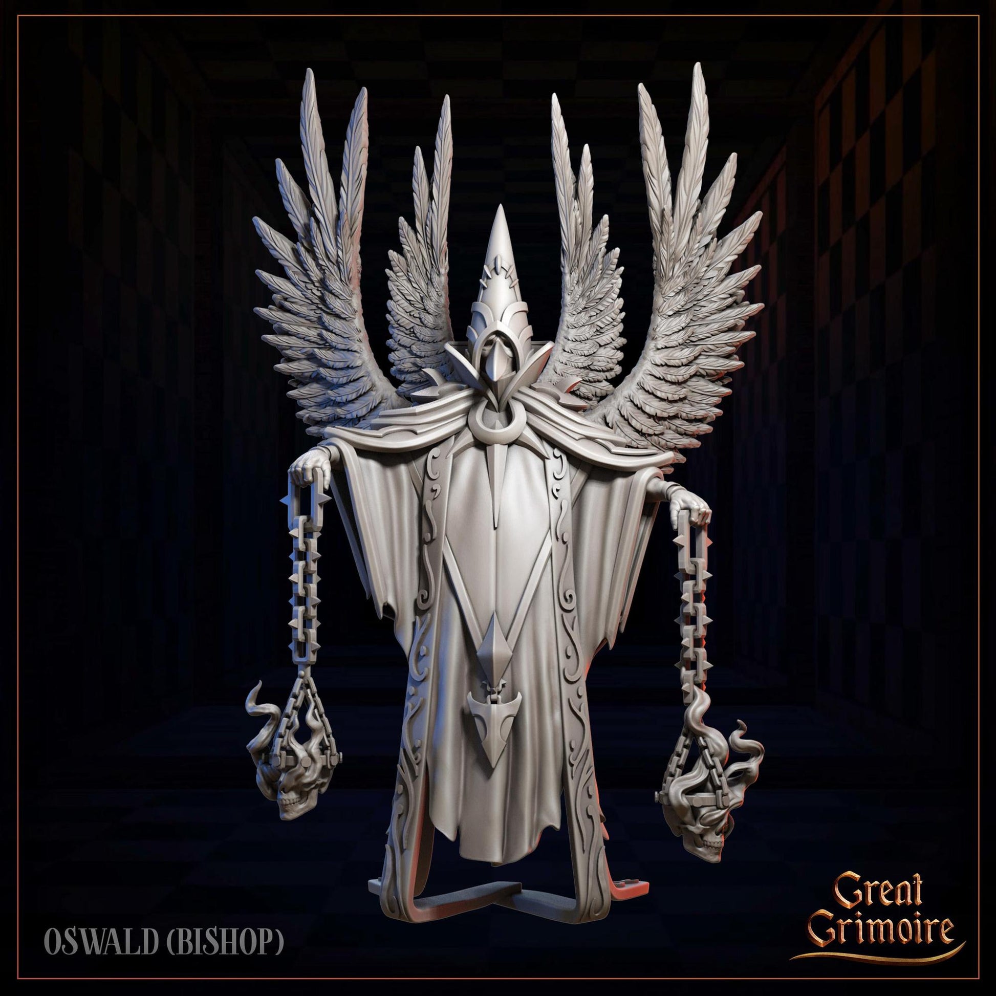 Celestial Gambit: Luminous Legion, Chess Pieces, Angel, Heaven | Tabletop Gaming 3D Print Miniatures and Display Collection | Great Grimoire