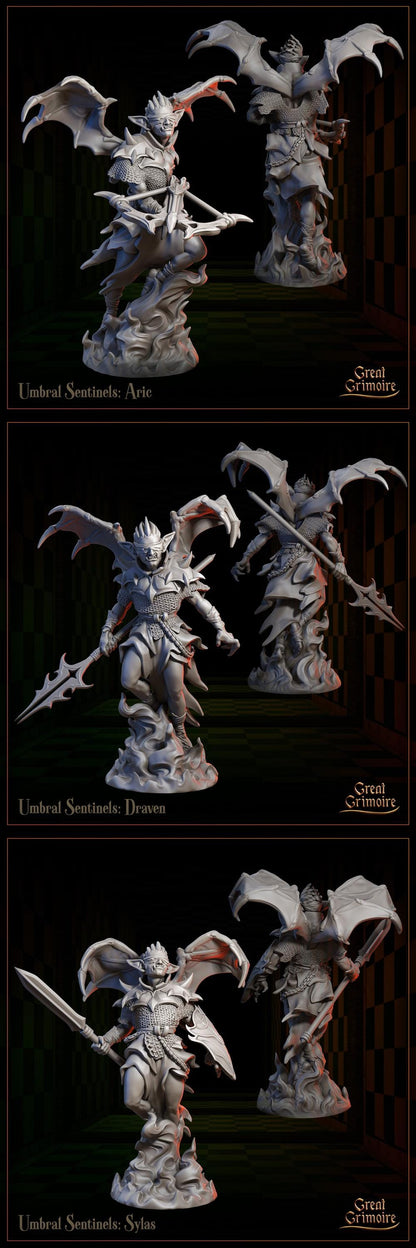 Celestial Gambit: Shadowborn Vanguard, Chess Pieces, Hell, Demon | Tabletop Gaming 3D Print Miniature or Bust Collection | Great Grimoire