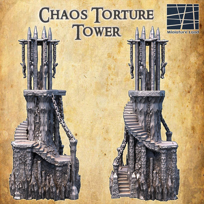 Chaos Torture Tower | 28mm Scale Model Terrain | D&D TTRPG Playable 3D Printed Building | MiniatureLand
