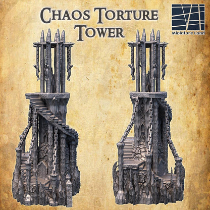 Chaos Torture Tower | 28mm Scale Model Terrain | D&D TTRPG Playable 3D Printed Building | MiniatureLand