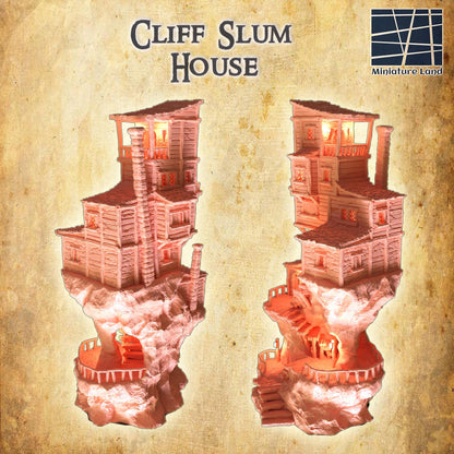 Cliff Slum House | 28mm Scale Model Terrain | D&D TTRPG Playable 3D Printed Building | MiniatureLand