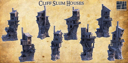 Cliff Slum Village Houses | 28mm Scale Model Terrain | D&D TTRPG Playable 3D Printed Building | MiniatureLand