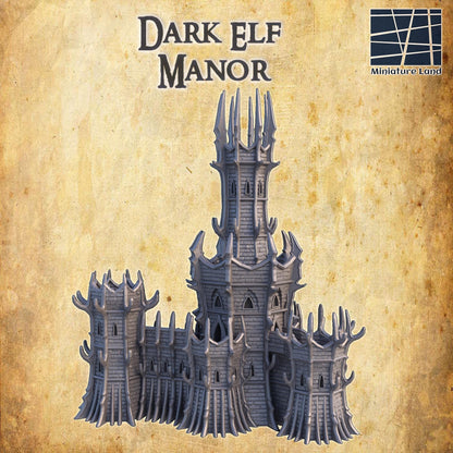 Dark Elf Manor | 28mm Scale Model Terrain | D&D TTRPG Playable 3D Printed Building | MiniatureLand