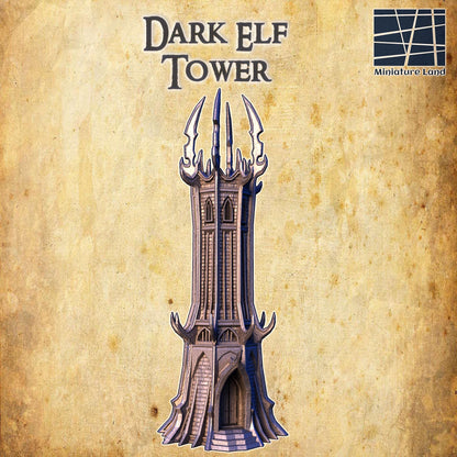 Dark Elf Tower | 28mm Scale Model Terrain | D&D TTRPG Playable 3D Printed Building | MiniatureLand