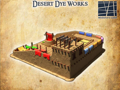Desert Dye Works | 28mm Scale Model Terrain | D&D TTRPG Playable 3D Printed Building | MiniatureLand
