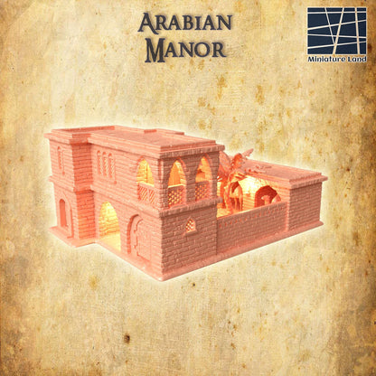 Desert Manor | 28mm Scale Model Terrain | D&D TTRPG Playable 3D Printed Building | MiniatureLand