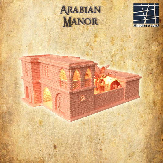Desert Manor | 28mm Scale Model Terrain | D&D TTRPG Playable 3D Printed Building | MiniatureLand
