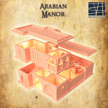 Desert Manor | 28mm Scale Model Terrain | D&D TTRPG Playable 3D Printed Building | MiniatureLand