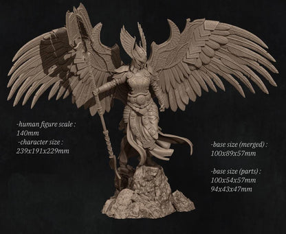Revna, Aasimar Angel Warrior | Tabletop Gaming Mini or Display Figure | D&D TTRPG Fantasy Miniature | Nerikson
