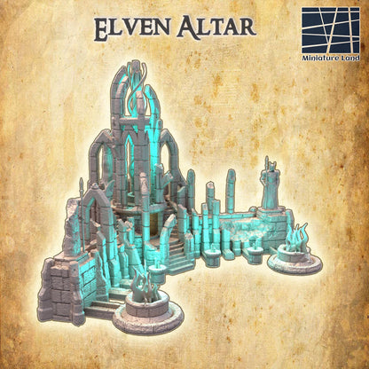 Elven Altar | 28mm Scale Model Terrain | D&D TTRPG Playable 3D Printed Building | MiniatureLand