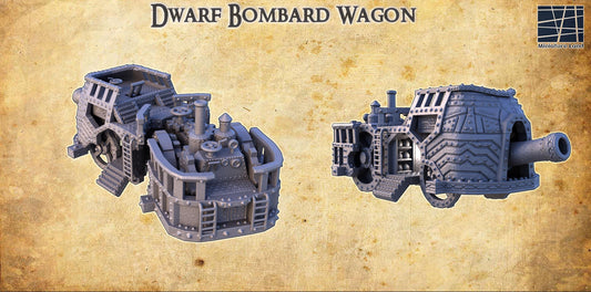 Dwarf Bombard Wagon | 28mm Scale Model Terrain | D&D TTRPG Playable 3D Printed Building | MiniatureLand