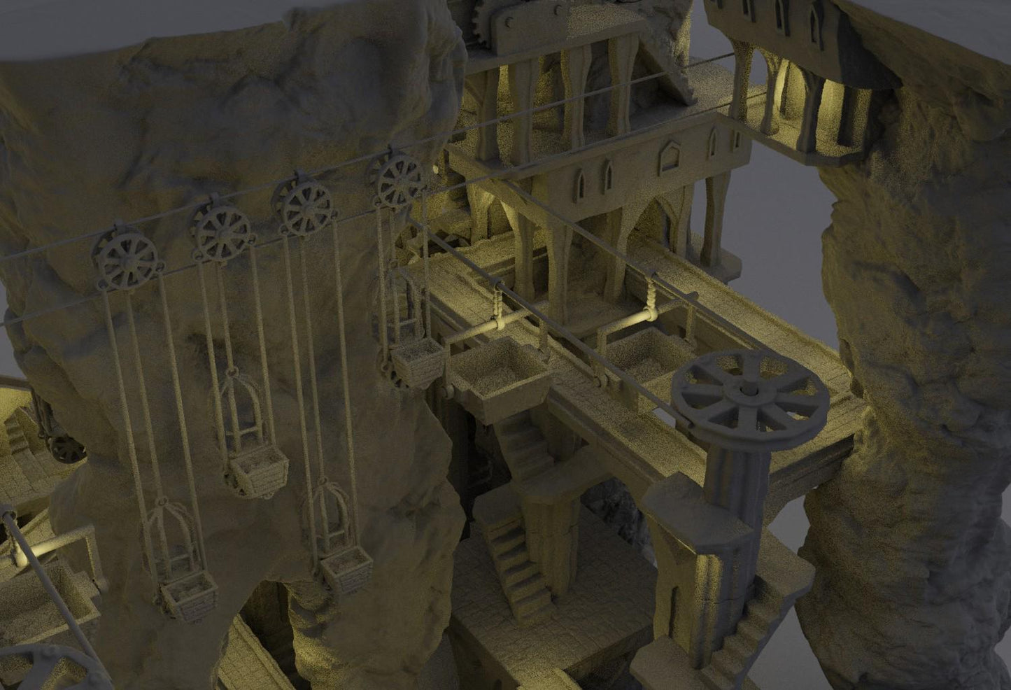 Dwarf Forge Complex | 28mm Scale Model Terrain | D&D TTRPG Playable 3D Printed Building | MiniatureLand