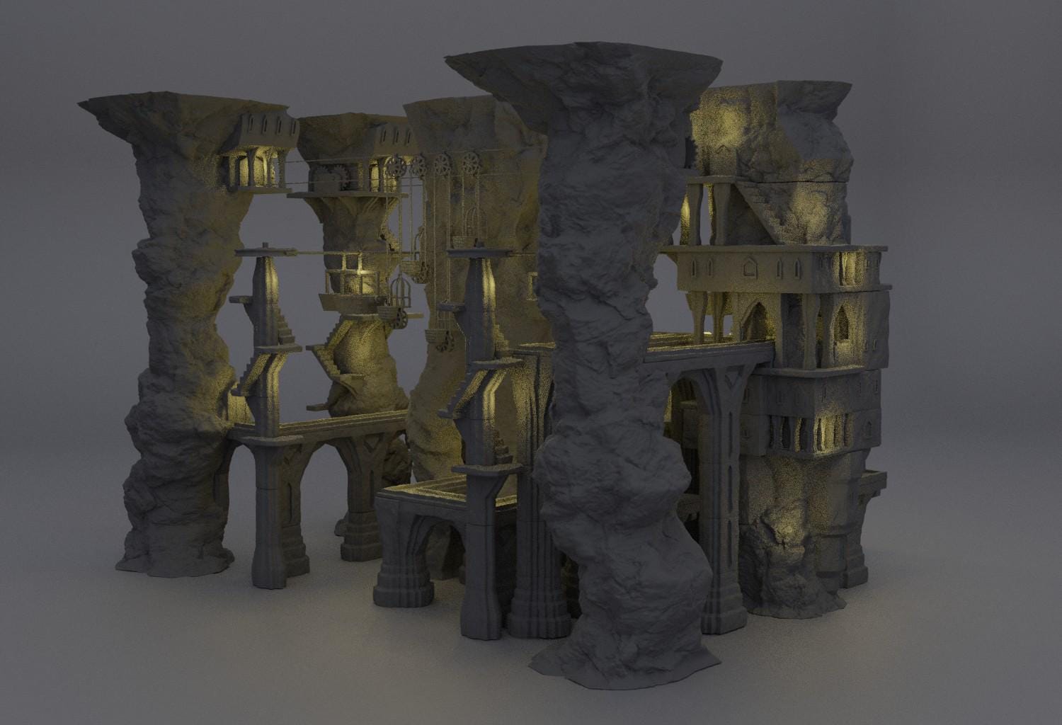 Dwarf Forge Complex | 28mm Scale Model Terrain | D&D TTRPG Playable 3D Printed Building | MiniatureLand